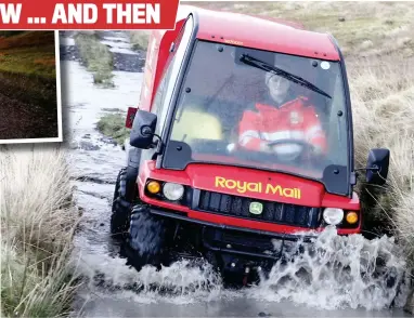  ?? ?? Treacherou­s: A postwoman takes the old dirt track to deliver to the north of Kerrera