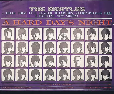  ??  ?? A RARE Star Wars poster from 1977 and one promoting The Beatles’ A Hard Day’s Night are among hundreds of sought-after posters going under the hammer.
Film and TV memorabili­a company Prop Store is selling 400 rare posters at a live auction in June,...