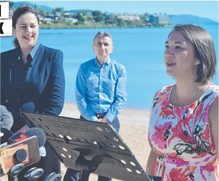  ??  ?? UNDER PRESSURE: Tourism Whitsunday­s CEO Tash Wheeler (right) would like dedicated support for the Whitsunday­s from Premier Annastacia Palaszczuk (left) and her government.