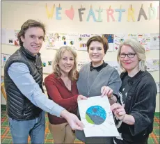  ?? Photograph: Iain Ferguson, The Write Image. ?? From left, Councillor Ben Thompson, Sasha McKinlay, Emporium of Worldly Goods, Sarah-Louise Bamblett, Highland Bookshop and Andi Woodward of Delicraft, with the winning poster design by Kayla Duncan, aged 9, of Caol.