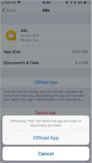  ??  ?? Apps you rarely use can can offloaded and re-installed at a later date, but their data remains.