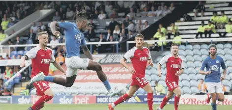  ??  ?? Ivan Toney scores for Posh against Fleetwood on the opening day of last season.