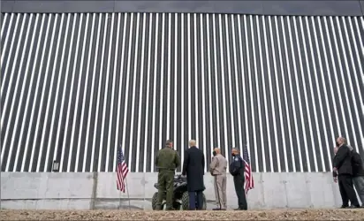  ?? Alex Brandon/Associated Press ?? Former President Donald Trump tours a section of the U.S.-Mexico border wall under constructi­on, Jan. 12, 2021, in Alamo, Texas.