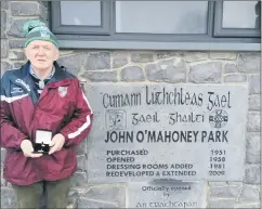  ?? ?? RIGHT: Patrick English pictured with his President’s Award at O’Mahoney Park.