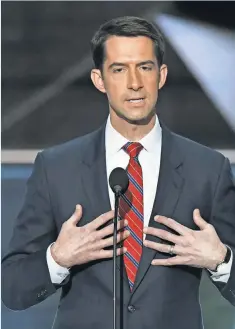  ?? ROBERT DEUTSCH, USA TODAY ?? Sen. Tom Cotton from Ark., who spoke at Monday’s Republican National Convention, may be a future candidate for president.