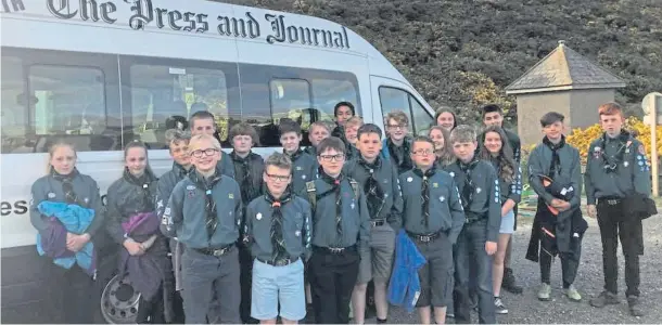  ??  ?? PAST SUCCESS: The 1st Methlick Scout Group were the lucky winners last year when they picked up the minibus keys after making 80 entries to the competitio­n