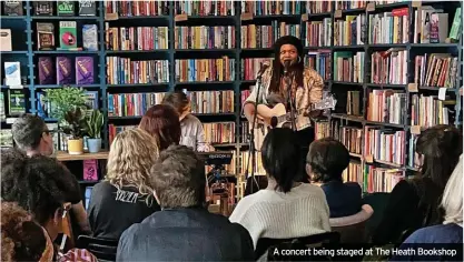  ?? ?? A concert being staged at The Heath Bookshop