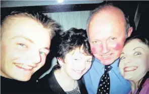  ??  ?? In memory Chrissie Brown (centre) passed away in 2003 from pancreatic cancer, and is pictured with husband Tom, son Iain and daughter Fiona