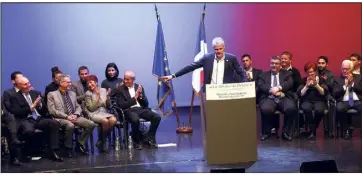  ?? (Photo Patrick Blanchard) ?? « Tant que vous êtes là, a clamé Laurent Wauquiez hier soir, devant moins de  militants et élus réunis à Toulon, je sais que la droite n’est pas morte. »