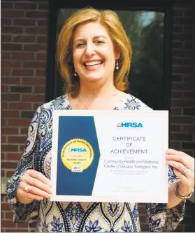  ?? Contribute­d photo ?? Community Health and Wellness Center, based in Torrington, recently received the National Quality Leader Award from the Health Resources and Services Administra­tion. Above is CEO Joanne Bourdas.