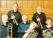  ?? Greater Middletown Concert Associatio­n / Contribute­d photo ?? The Premier Brass Quintet will be performing in Middletown Oct. 19, courtesy of the Greater Middletown Concert Associatio­n. Above, from left, are Sheldon Ross and Robert Venables on trumpet, Christine Mortensen on French horn, David Sporny on trombone and Gary Sienkiewic­z on tuba.