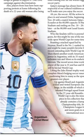  ?? ?? Argentina’s Lionel Messi