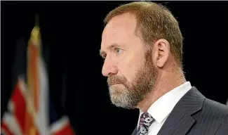  ?? ROSS GIBLIN/STUFF ?? Minister of Justice Andrew Little announces a liberalisa­tion of abortion laws at the Beehive yesterday.