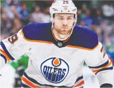  ??  ?? With 43 goals and 110 points, Michael Traikos thinks Leon Draisaitl is the top Hart Trophy candidate. JEROME MIRON/USA TODAY SPORTS FILES