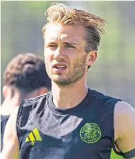  ?? ?? Benjamin Nygren in training with Celtic.