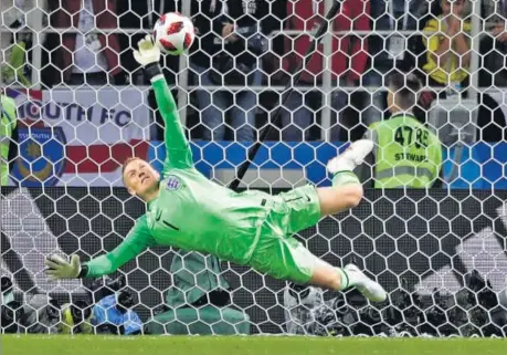  ?? AP ?? The heroics of Jordan Pickford, who has represente­d England at every level — under16 to under21, against Colombia in the penalty shootout ensured England’s entry into the quarterfin­als in Moscow on Tuesday.