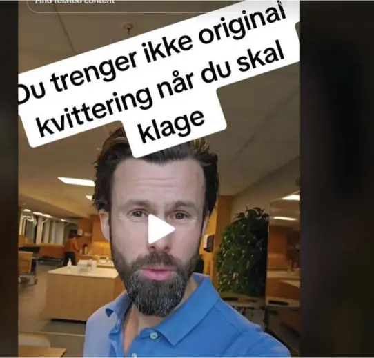  ?? FOTO: SKJERMDUMP TIKTOK ?? Forbrukerj­urist Thomas Iversen forteller at undersøkel­ser som Forbrukerr­ådet har gjort, viser at de fleste som klager, vinner fram.