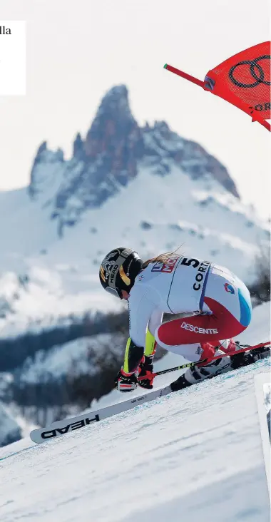  ??  ?? Lara Gut-Behrami regina sulle Dolomiti