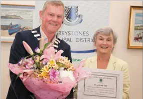  ??  ?? Cllr Gerry Walsh with Sr Kathleen Lyng.