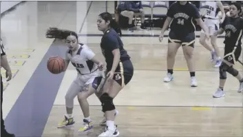  ?? PHOTO COURTESY OF ZOE WILKINSON ?? Southwest varsity basketball player Charisma Holguin plays against Calipatria on Jan. 8 in the Southwest High School gym.