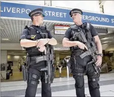  ??  ?? VIGILANT: Armed police are being deployed on the London Undergroun­d as a safey measure