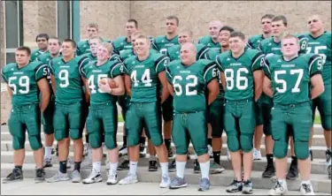  ?? For Montgomery Media / SUSAN KEEN ?? The senior members of the Pennridge football team pose during the annual Photo Day.