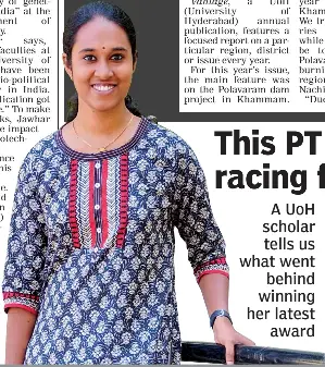 This PT Anusha is racing for science - PressReader