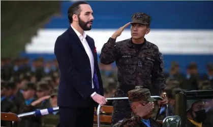  ?? ?? El Salvador’s President Nayib Bukele participat­es in the graduation of new military personnel in April 2022. Photograph: Marvin Recinos/ AFP/Getty Images