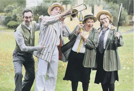  ??  ?? Mikado is brought to Scarboroug­h ,having fun as they perform. are Tim Tubbs, Hilary Watts, Helen Dent, Lesley Machen.