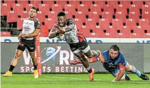  ?? Picture: GALLO IMAGES/ SYDNEY SEHIBEDI ?? ON THE PROWL: Wandisile Simelane is one of the rising stars in the Lions team looking to make his mark in the United Rugby Championsh­ip. The Lions start their campaign against Zebre in Italy on Friday.