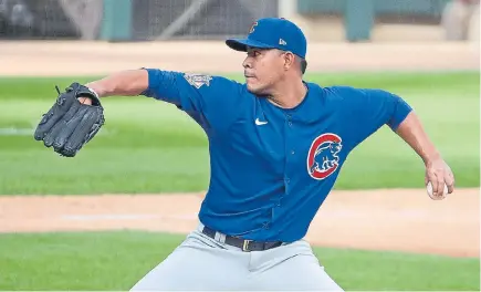  ?? AFP ?? El colombiano José Quintana actuó ayer como relevo en dos actos con Cachorros de Chicago. Su equipo ganó 10-8 a Medias Blancas.