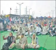  ?? SAKIB ALI /HT PHOTO ?? Farmers at protest site in Ghazipur on Tuesday.