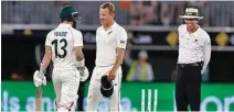  ?? – ICC ?? DAY END: Matthew Wade (8*) ended the day alongside Pat Cummins (1*) with Australia on 167/6 in their second innings, having lost their last five wickets for 29 runs.