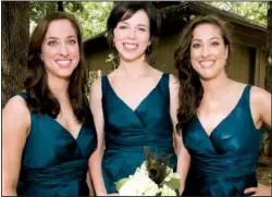  ??  ?? Emily Blohm of Fayettevil­le, sister of the bride; Katie Spice of Bentonvill­e; and Katherine Frazier of Maumelle, also a sister of the bride