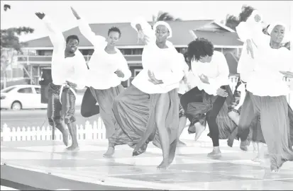  ?? (Ministry of the Presidency photo) ?? The Free Souls Dance Theatre paying tribute to the Demerara Martyrs through a musical requiem.