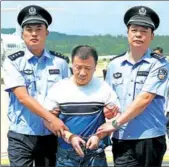  ?? PHOTOS BY XINHUA ?? Left: Yang Jinjun, former general manager of Minghe Group in Wenzhou, Zhejiang province, was repatriate­d in September last year. Yang was the first of the 100 most-wanted fugitives repatriate­d from the US. Top right: Huang Yurong, a former senior...