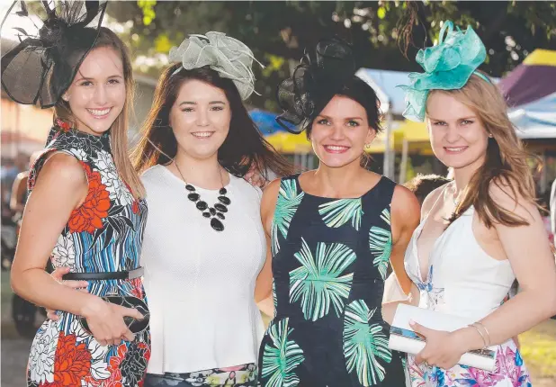  ?? Picture: BRENDAN RADKE ?? SHINING LIGHTS: Snapped at the Gordonvale Cup are, from left, Jessika Reghenzani, Mikaela Moller, Aimee Johnson and Sam Lines.