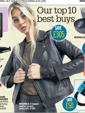  ?? ?? MUUBAA Cropped leather jacket, asos.com, £120