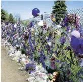  ??  ?? The memorial fence at Paisley Park in May 2016