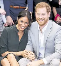  ?? CHRIS JACKSON THE ASSOCIATED PRESS ?? Meghan, Duchess of Sussex, and Prince Harry announced Monday they are expecting a child next spring.