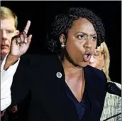  ?? BILL SIKES/AP ?? Ayanna Pressley speaks at a Massachuse­tts Democratic Party event Wednesday in Boston.