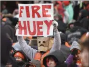  ?? DAVID RICHARD — ASSOCIATED PRESS ?? A fan holds a sign during a game between the Jaguars and Browns on Nov. 19 in Cleveland.