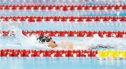  ??  ?? Ernie Gawilan delivered anew for the Philippine­s by winning his third gold after topping the Men’s 400m freestyle on Friday.