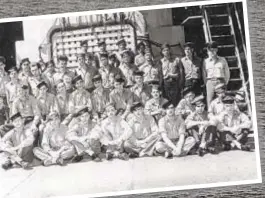  ?? PHOTOQUEST/GETTY ?? Part of the crew of the USS Indianapol­is prior to its sinking.