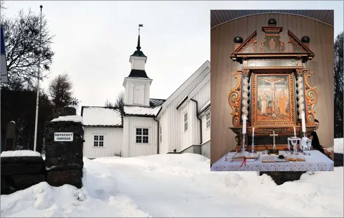  ?? FOTO: TORBJØRN O. KARLSEN OG MAGNAR SOLBAKKEN ?? RESTAURERE­S: Altertavla i Skjervøy kirke skal få seg en solid oppussing.