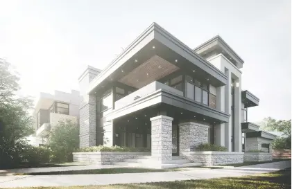  ?? ?? Artist's renderings of a custom home in Laurier Heights built by Alair Homes and listed for $3.895 million.