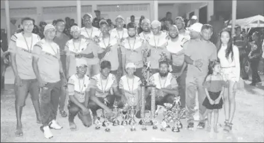  ??  ?? Champions! Annandale celebrate their maiden Lusignan Cricket Club Ram Slam T20 title