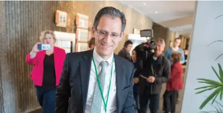  ?? CP PHOTO ?? Mexico’s chief NAFTA negotiator Kenneth Smith Ramos leaves for the lunch break at the sixth round of the North American Free Trade Agreement on Thursday in Montreal.