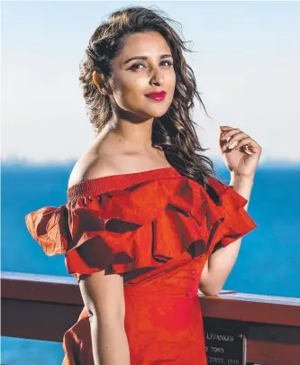  ?? Picture: JERAD WILLIAMS ?? Bollywood star Parineeti Chopra at Point Danger yesterday.