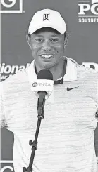  ?? MICHAEL MADRID/ USA TODAY SPORTS ?? Tiger Woods talked about Phil Mickelson on Tuesday.
